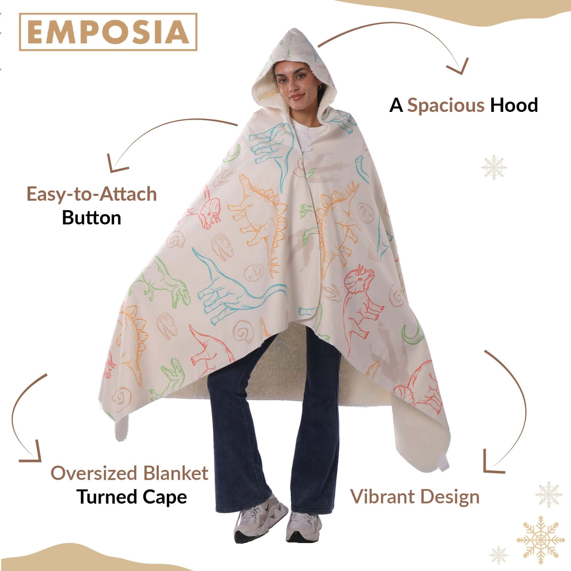 EMPOSIA Manta con Capucha Wearable - Manta con Capucha que - Imagen 3