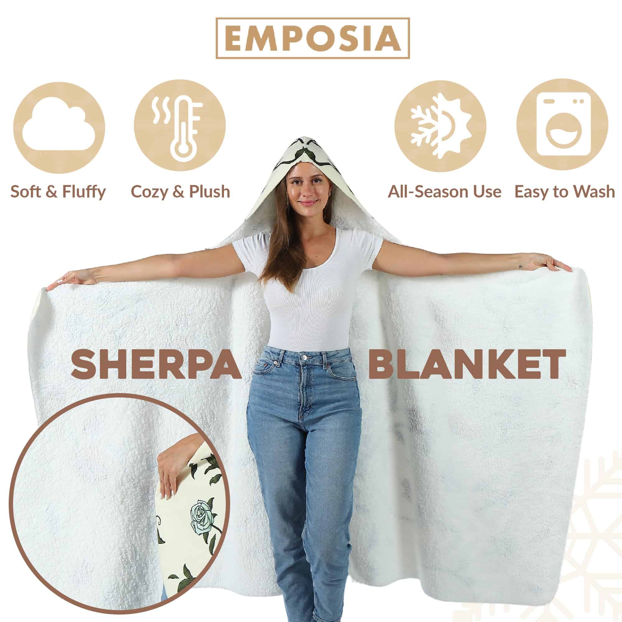 EMPOSIA Manta con Capucha Wearable - Manta con Capucha que - Imagen 4