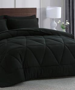Chezmoi Collection Jasper Juego de Cama King -Negro, Triángu