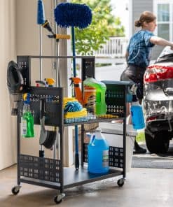 Carrito Grande de Limpieza con Ruedas, Carro de 3 Niveles