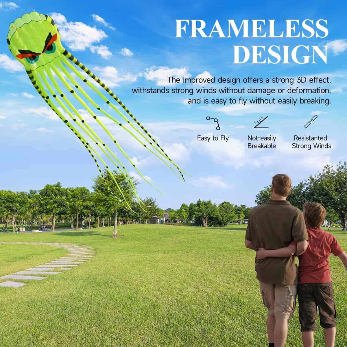 Cometa 3D de pulpo ultra grande y divertida de 8 metros con - Imagen 4