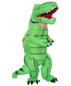 Disfraz de Dinosaurio Inflable Tamaño Infantil (Verde, 6 a