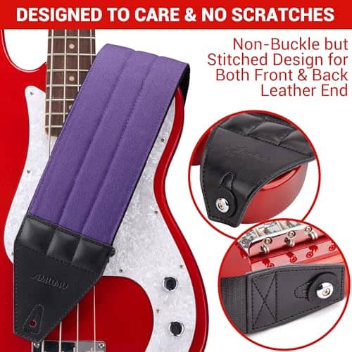 Correa para guitarra y bajo Amumu AIRAFT - 4" ultra ancha, - Imagen 6