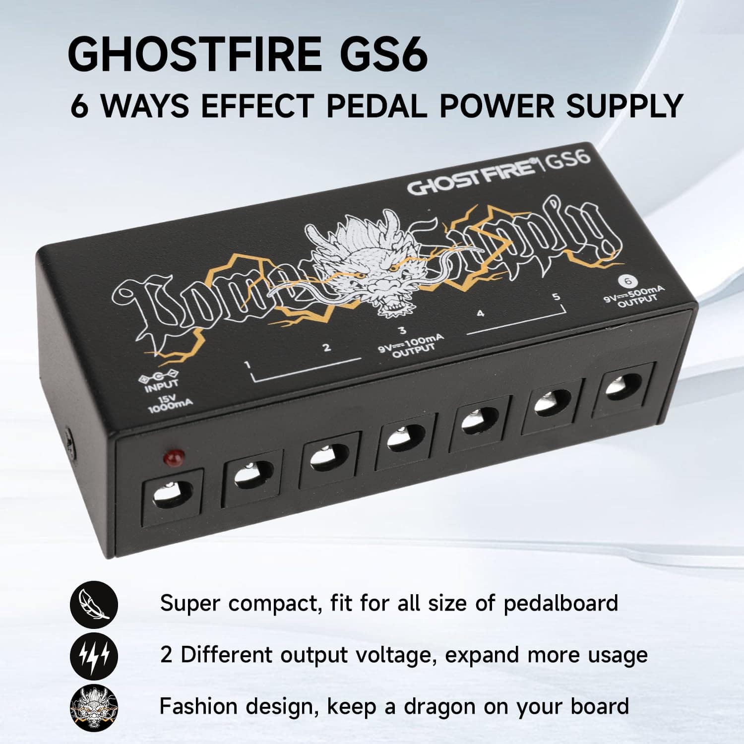 Fuente de alimentación de pedal de guitarra GHOSTFIRE - Imagen 3