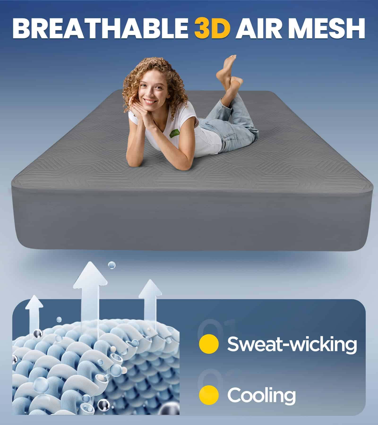 Protector de colchón 100% impermeable con alta -Gris - Imagen 6