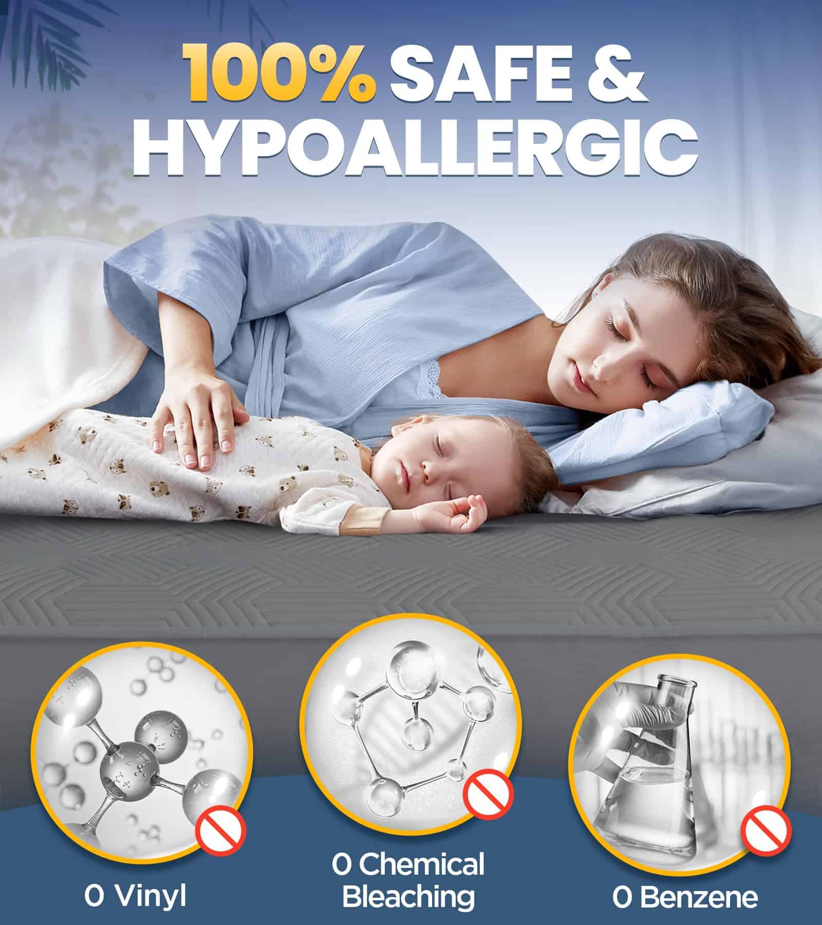 Protector de colchón 100% impermeable con alta -Gris - Imagen 4