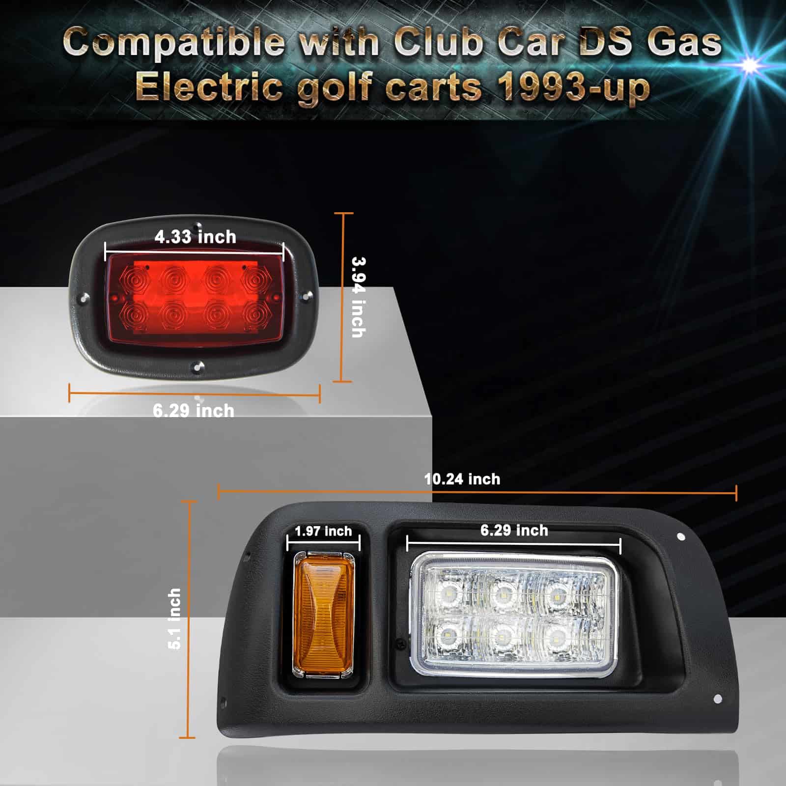 Kit de luces de golf Orle Oko Deluxe para carrito de golf - Imagen 3