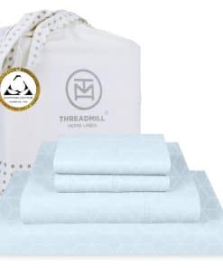 Juego de sábanas de algodón egipcio -Azul claro