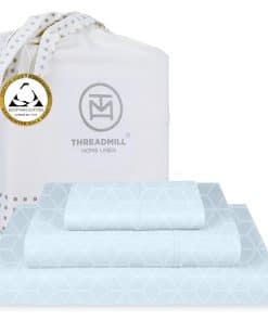 Juego de sábanas de algodón egipcio Threadmill -Azul claro