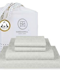 Juego de sábanas de algodón egipcio -Gris claro