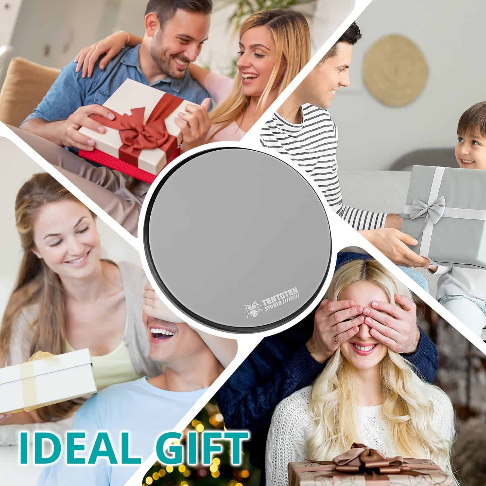 TENTOTEN Drum Pad 12 Pulgadas, Pad de -Gris - Imagen 8