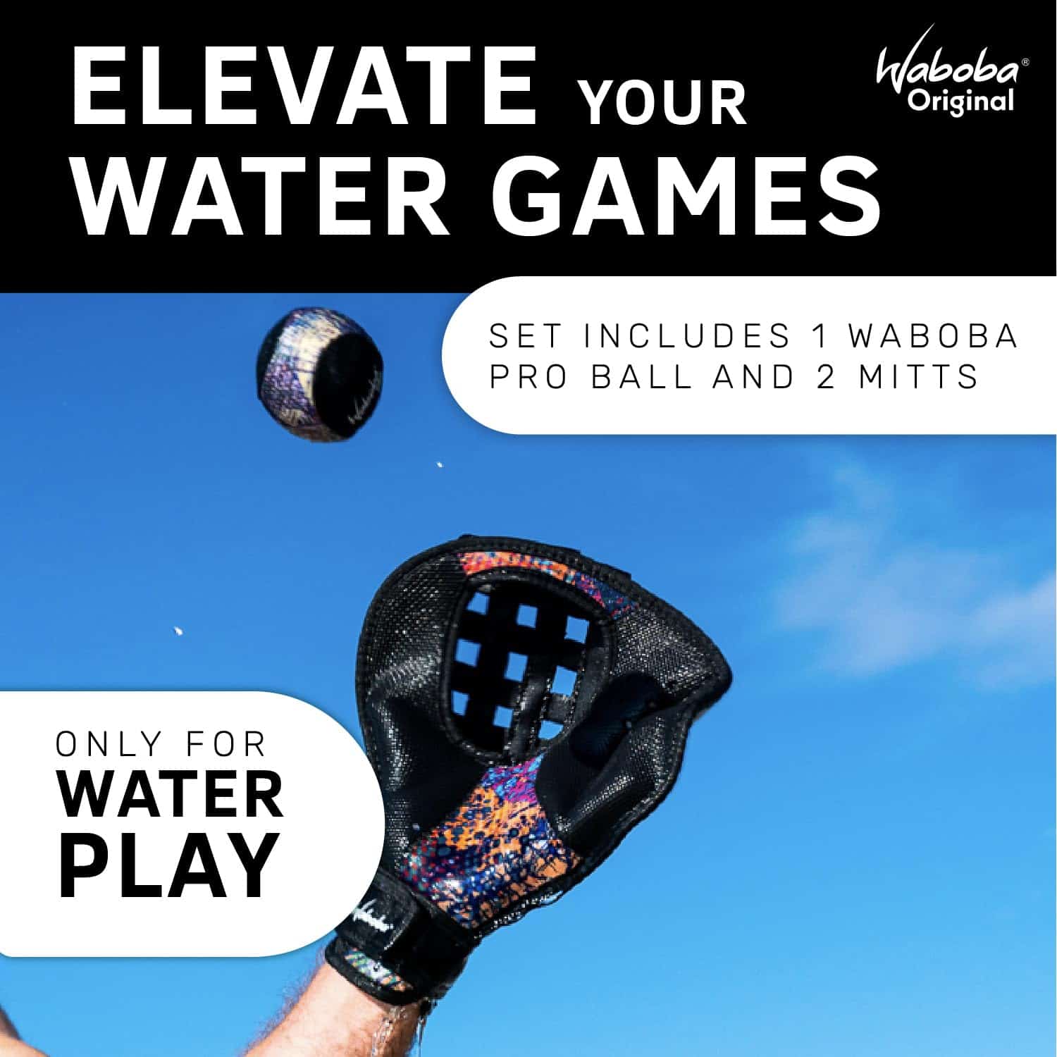 Juego de Guantes de Agua Waboba Catch Water Pro y Pelota de - Imagen 4