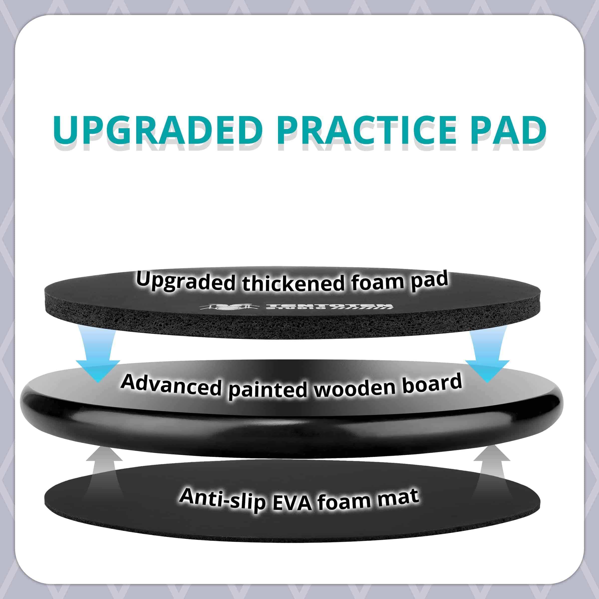 TENTOTEN Drum Pad 11 Pulgadas, Pad de Práctica de Tambor de - Imagen 3