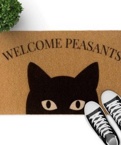 El tapete de bienvenida de gato adecuado, Divertido tapete