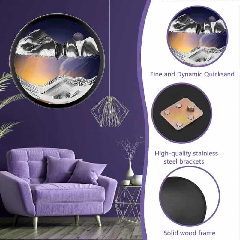 AECEVAN Sand Art Liquid Motion, 17.3'' -ork Decor - Imagen 3