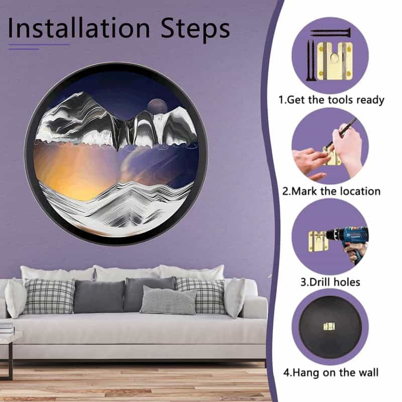 AECEVAN Sand Art Liquid Motion, 17.3'' -ork Decor - Imagen 6