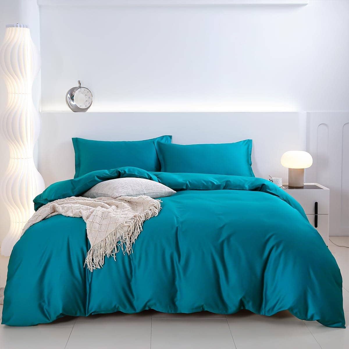 Juego de Funda de Edredón Verde Botella TIANRUIKA, Tamaño