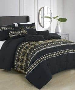 ESCA Juego de Conforter de 7 Piezas Tzilla Negro y Amarillo