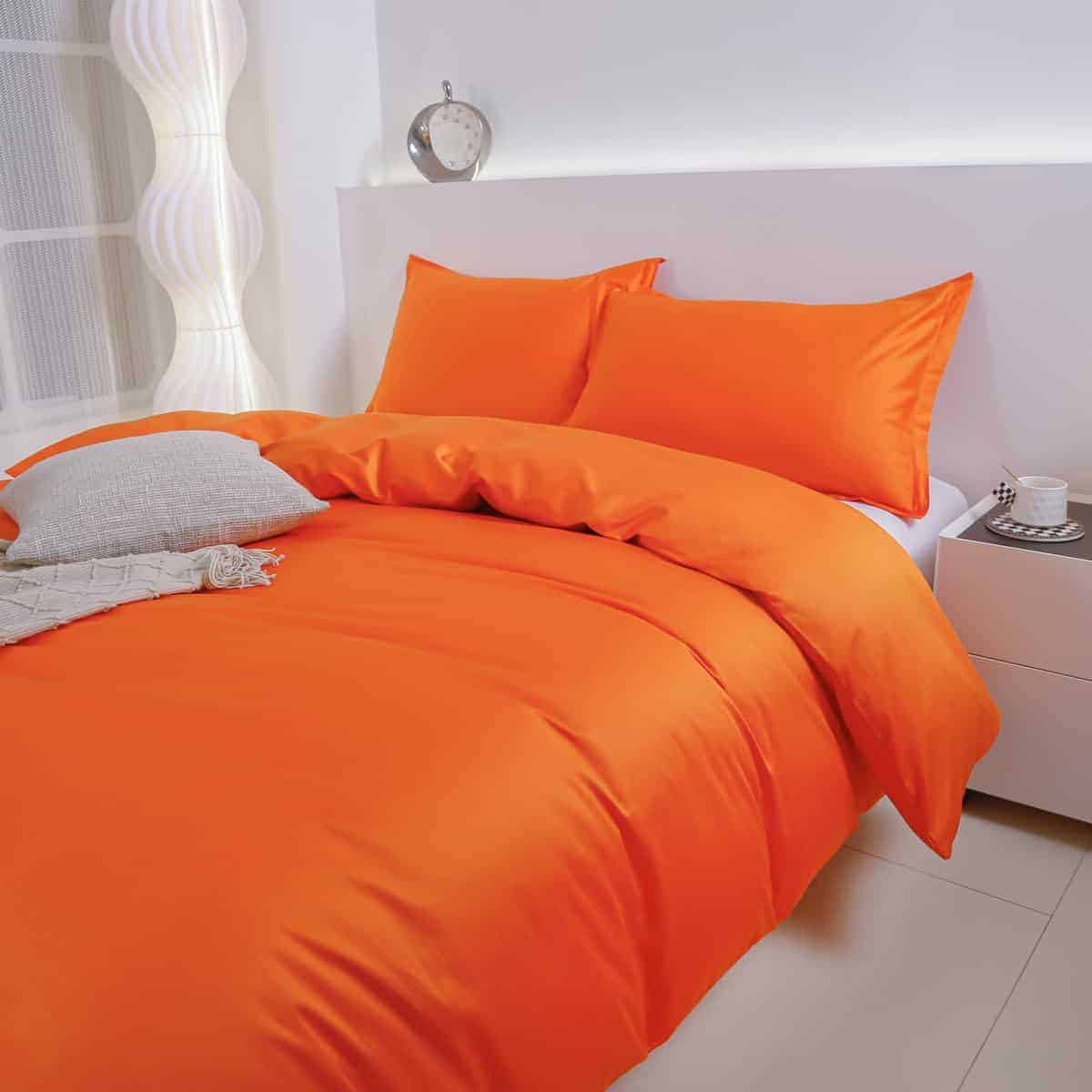 TIANRUIKA Funda de Edredón Naranja, Cierre con Cremallera, - Imagen 5