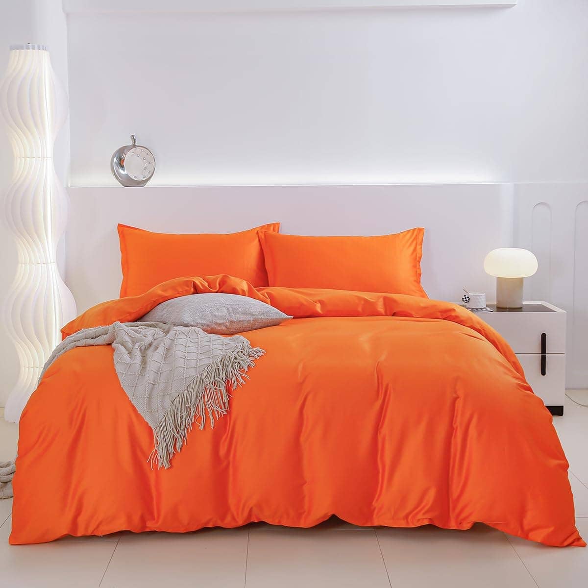 TIANRUIKA Funda de Edredón Naranja, Cierre con Cremallera,
