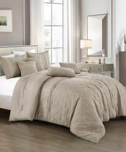 Juego de conforter ESCA Ujana Beige Taupe Paisley de 7