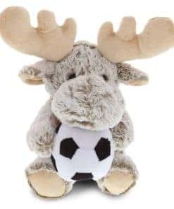 DolliBu Peluche de Alce Sentado con Pelota de Fútbol -