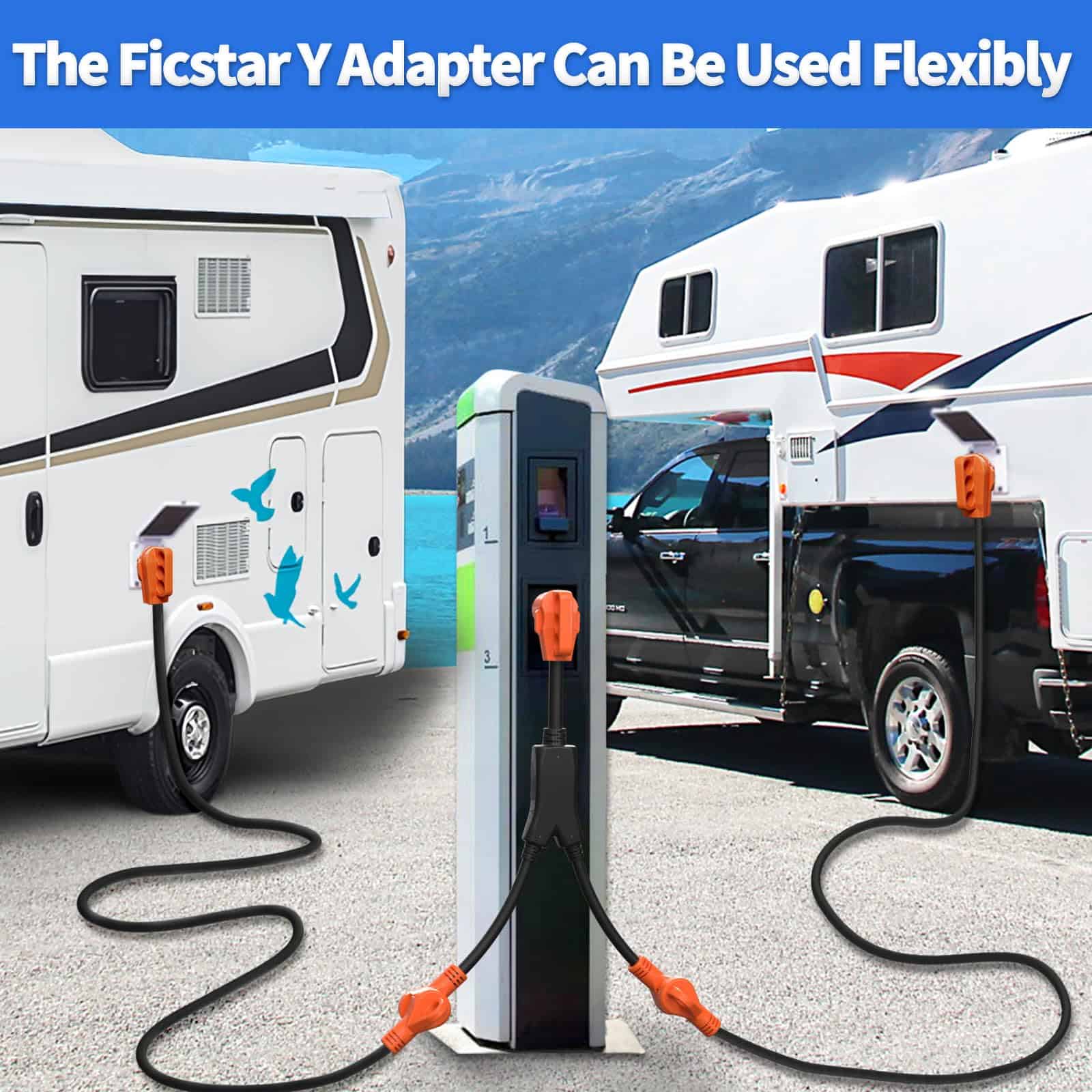 Adaptador RV Y de Ficstar 50 Amp a Dos 30 Amp RV, Adaptador - Imagen 5