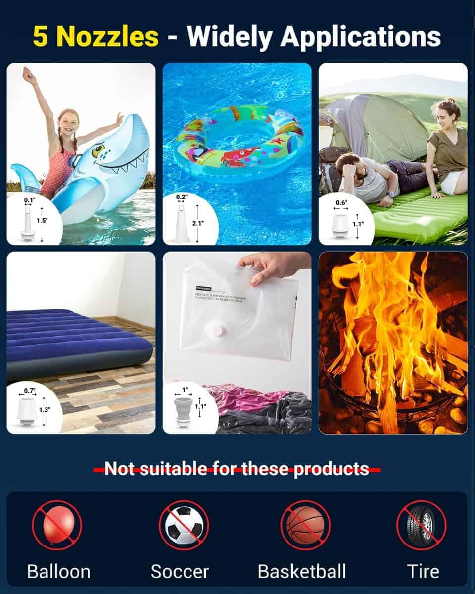 Mini Bomba de Aire, Bomba de Aire Portátil con Batería de - Imagen 5