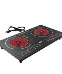 KVNTOOLS Cocina Eléctrica de 2 Quemadores 110v con Enchufe,