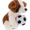 DolliBu Peluche de Perro San Bernardo Marrón con Pelota de