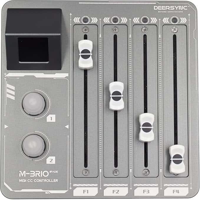 Controlador MIDI CC Deersync M-BRIO-4FADE con 4 Faders