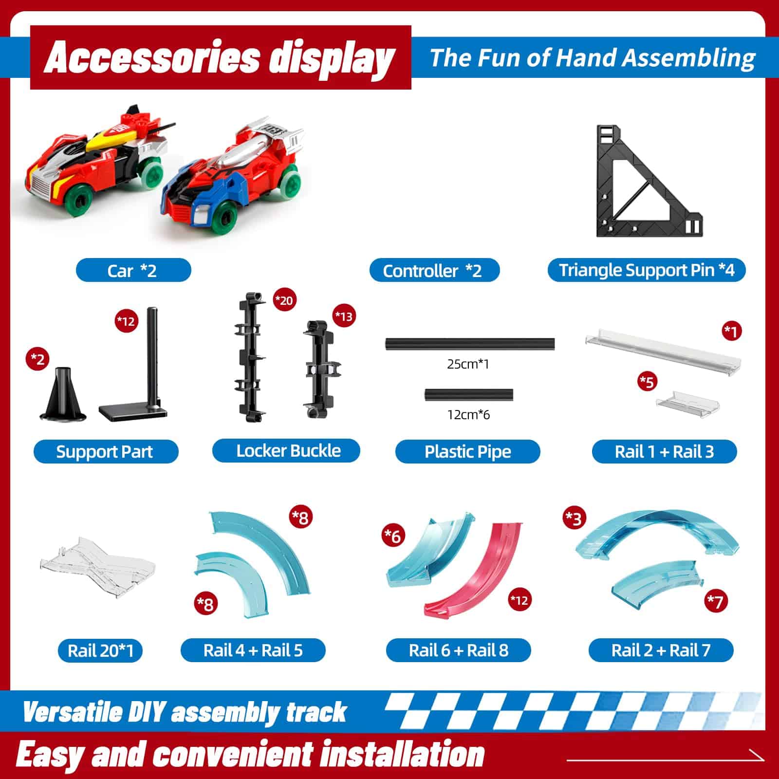 Coches de carreras de ranura de montaje magnético NSUKAKULU - Imagen 7
