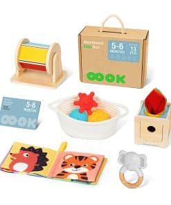 Juguetes Montessori para Bebés de 0-6 Meses, Kit de Juegos