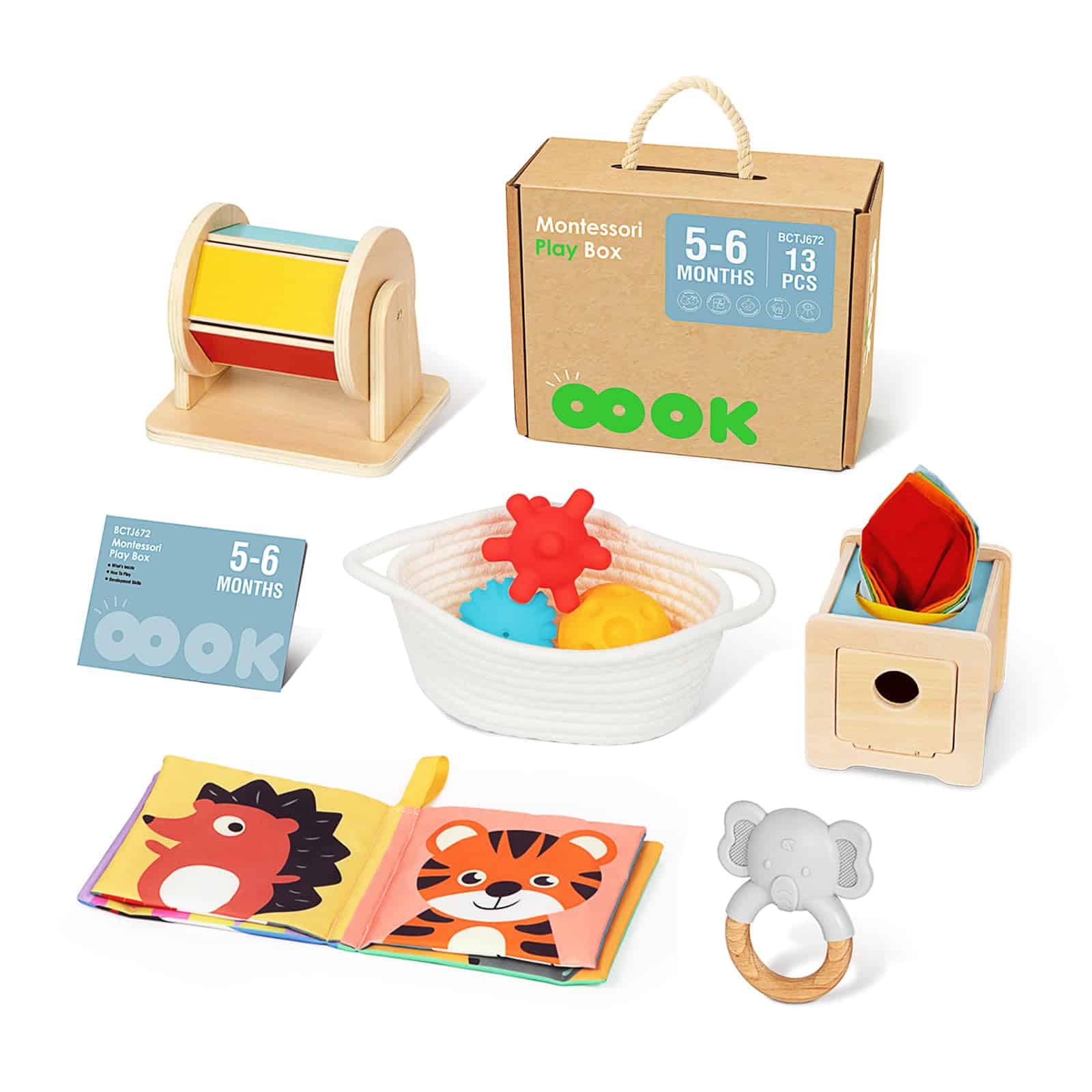 Juguetes Montessori para Bebés de 0-6 Meses, Kit de Juegos