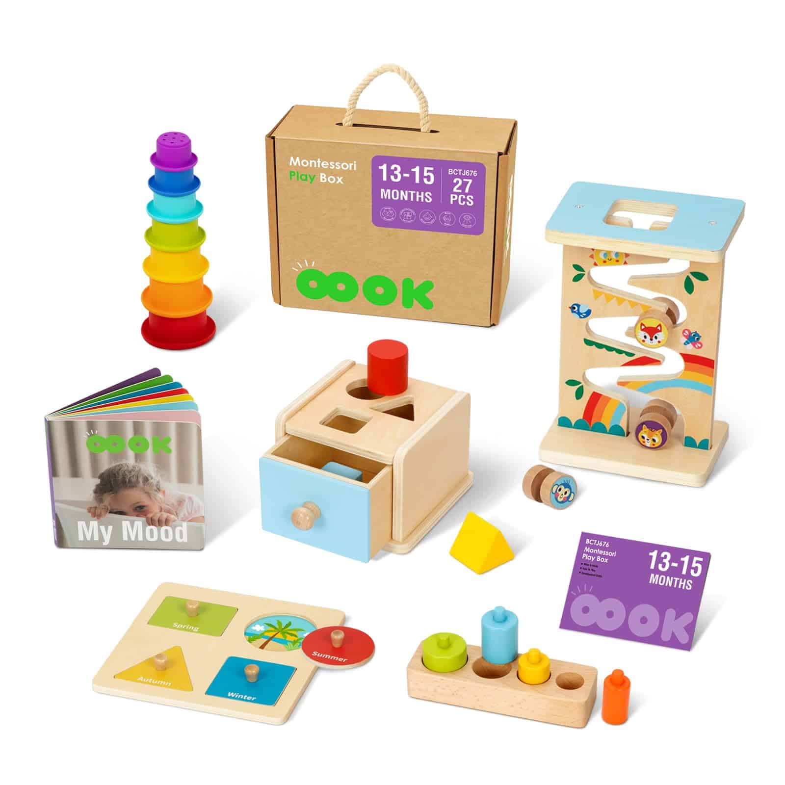 Juguetes Montessori para 1 Año, 6 en 1 Juguetes Educativos