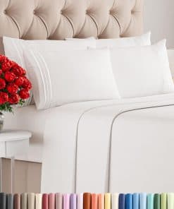 Juego de Sábanas Completo de 6 Piezas - Cómodas, -Blanco Ant