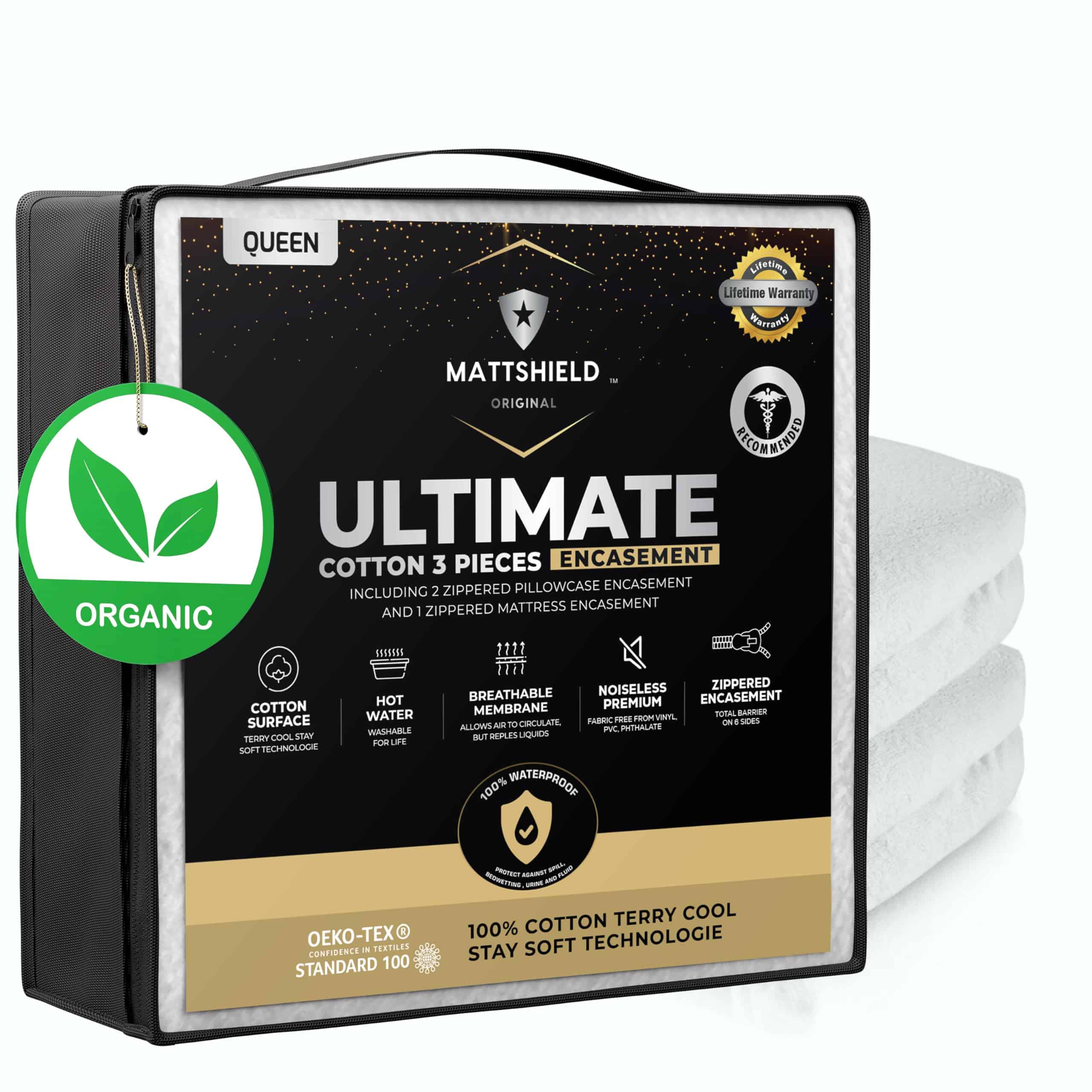 Kit definitivo de 3 piezas MATTSHIELD - Funda de colchón a