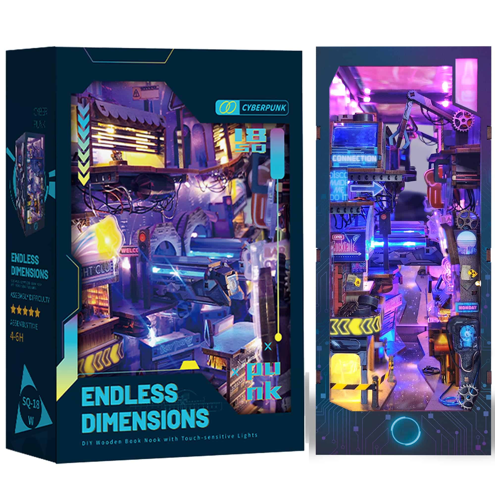 Kit de Bricolaje RCOXIA DIY Book Nook, Mini Librería en