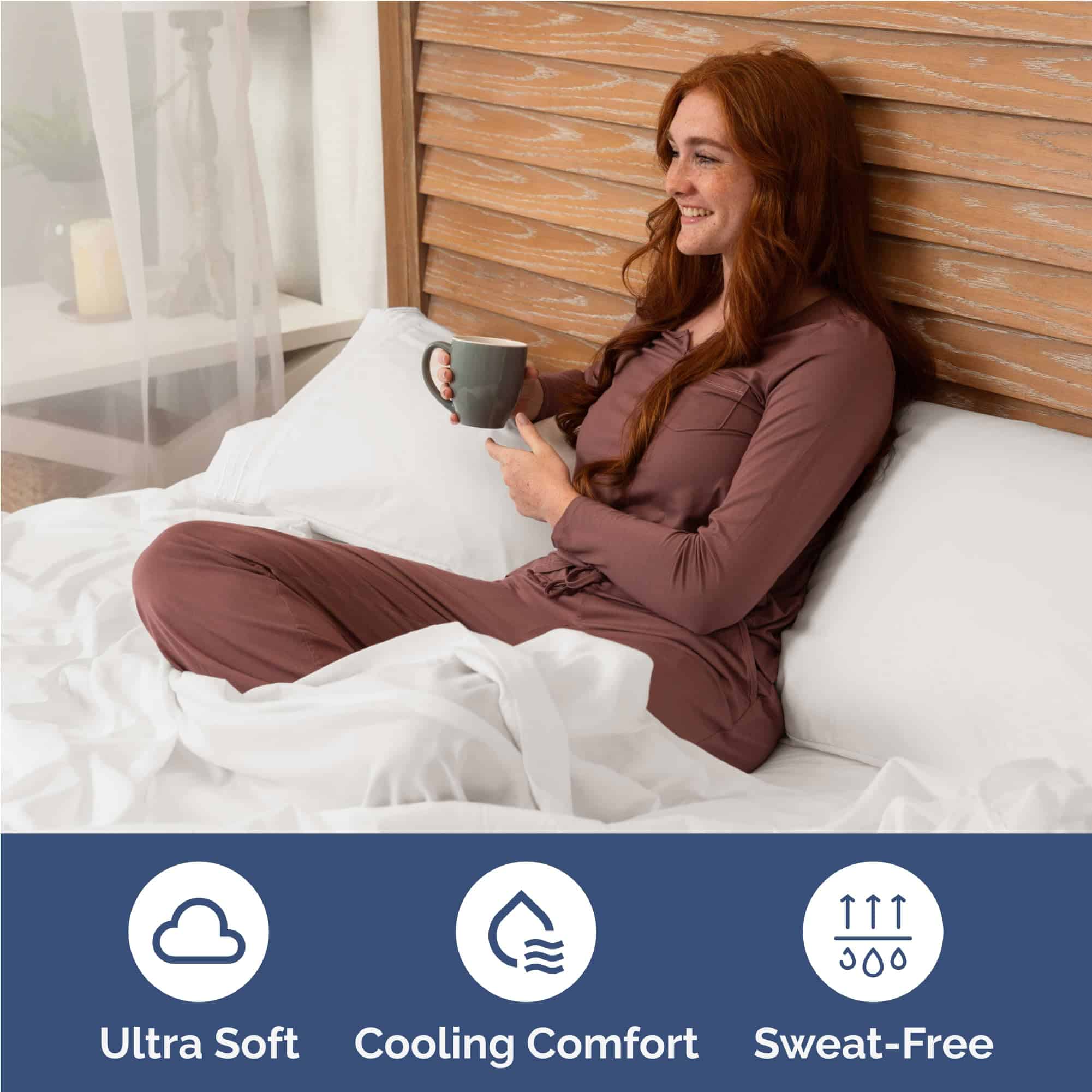 Juego de sábanas completo de 4 piezas - -Blanco antiguo - Imagen 5