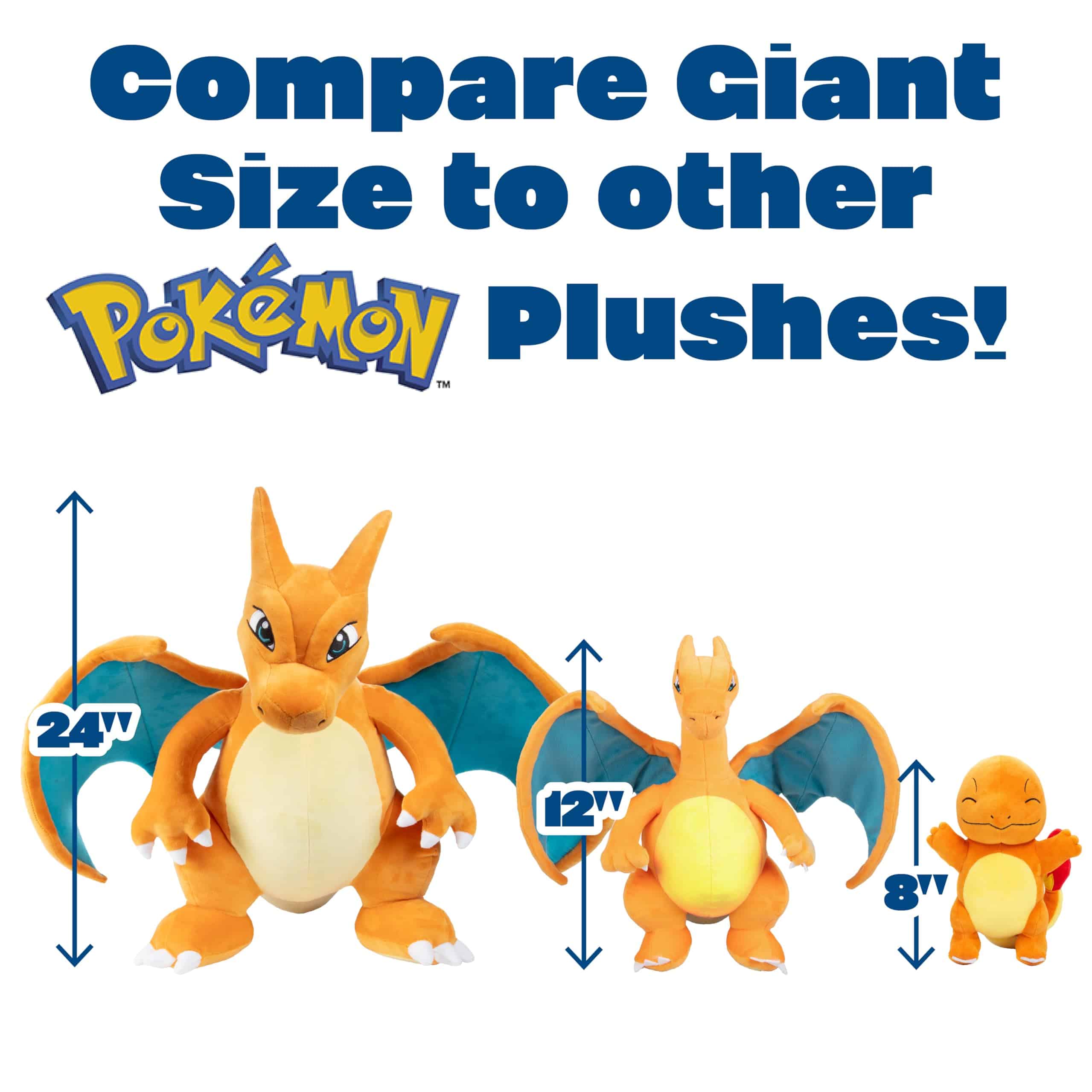 Pokemon 24" Peluche grande de Charizard - Evolución de - Imagen 4