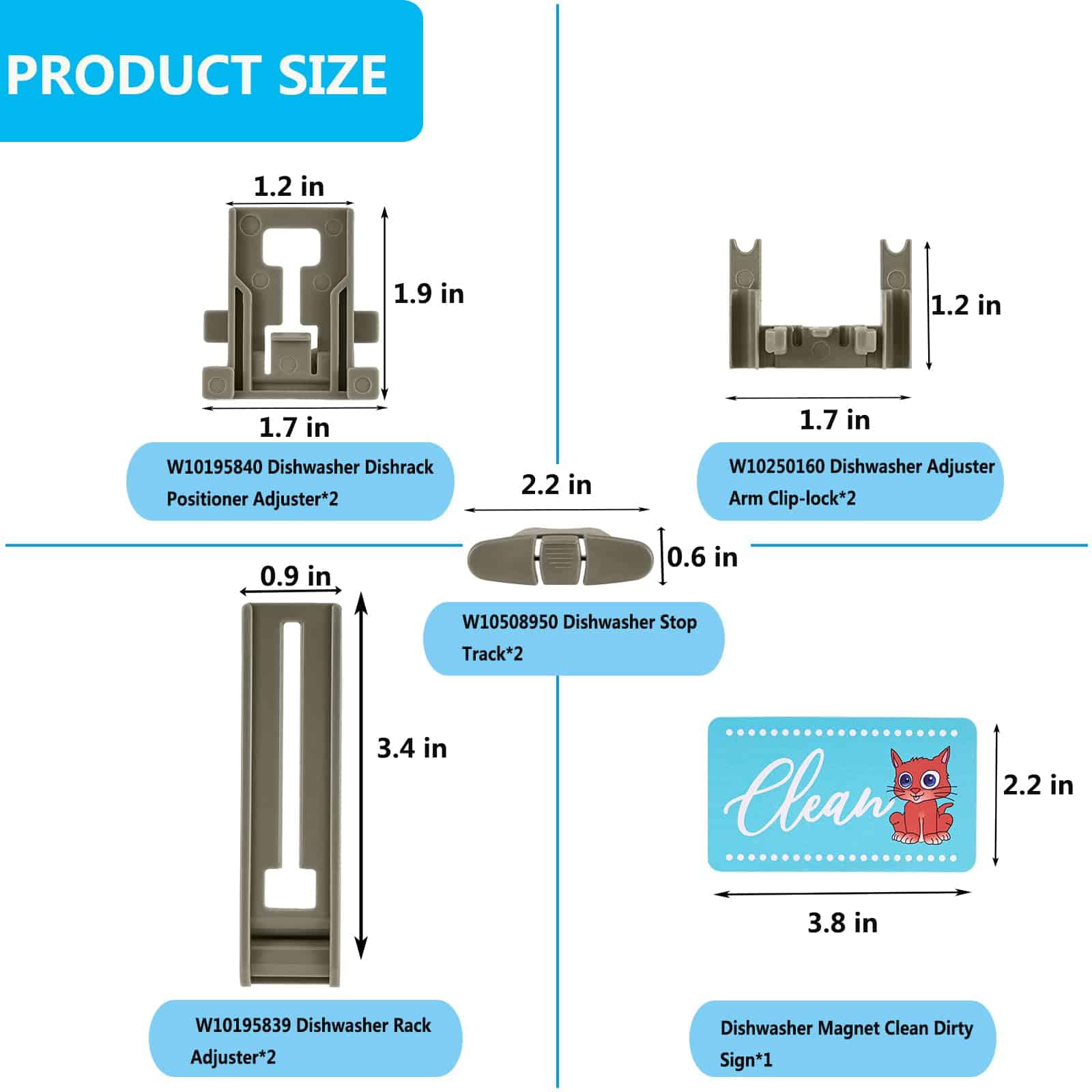 Ajustador de rejilla superior para lavavajillas W10350375 - Imagen 5