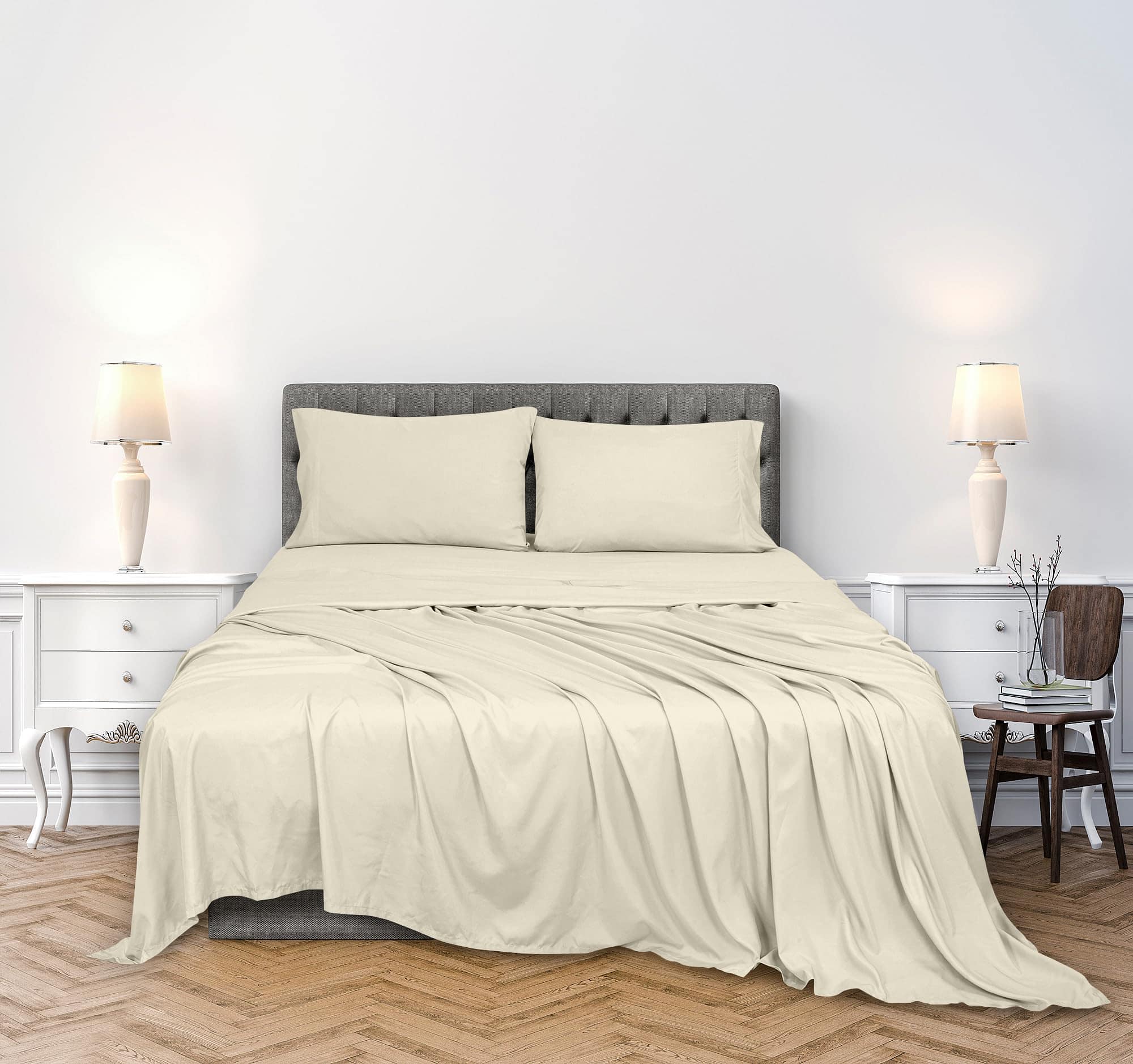 Juego de sábanas de algodón peinado de 300 hilos 100 % de - Imagen 3