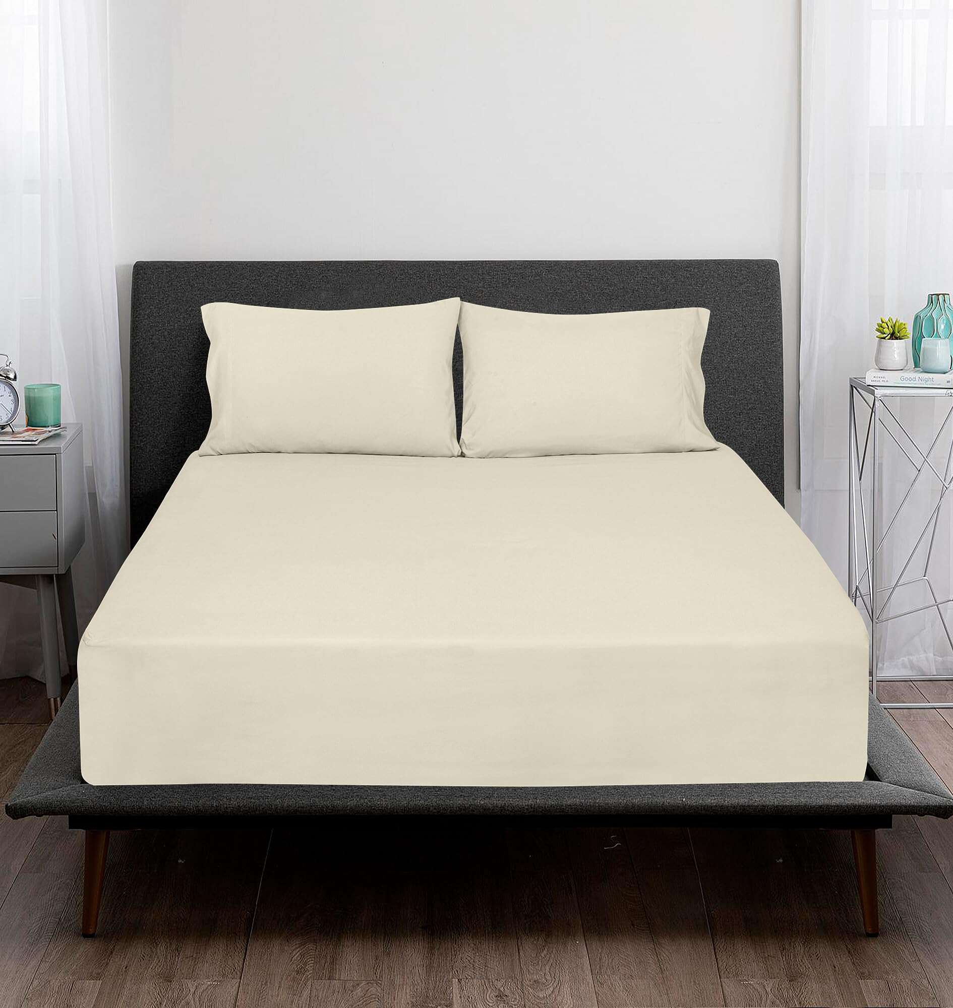 Juego de sábanas de algodón peinado de 300 hilos 100 % de - Imagen 10