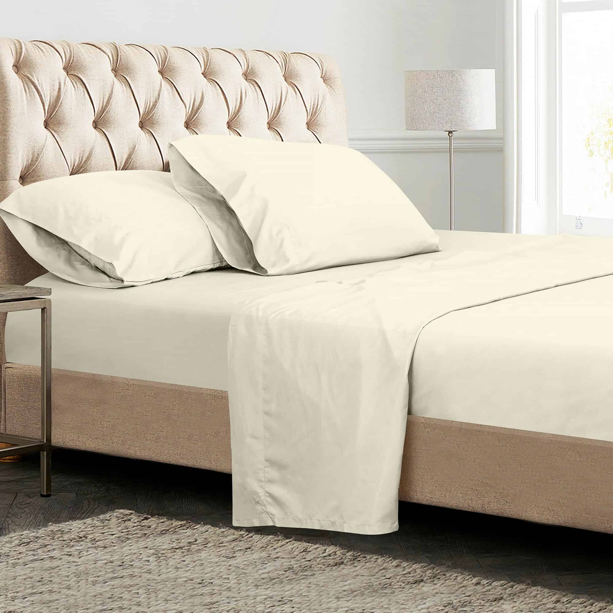 Juego de sábanas de algodón peinado de 300 hilos 100 % de - Imagen 9