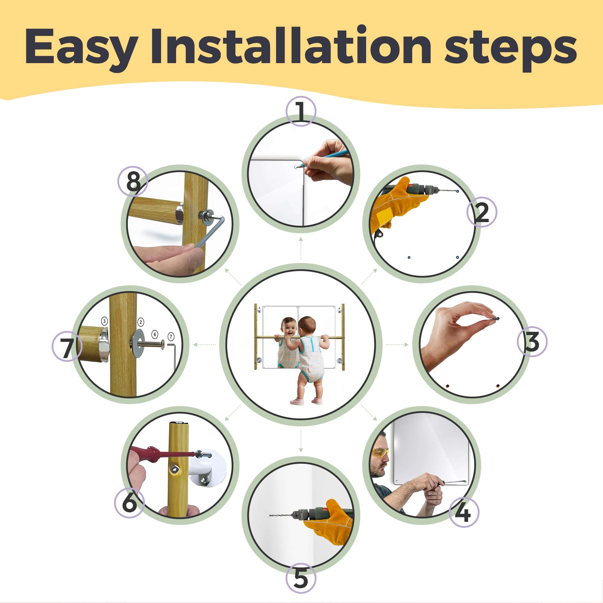 Set de Espejo de Coordinación -Barra Recta de 23.5" Con Espe - Imagen 9