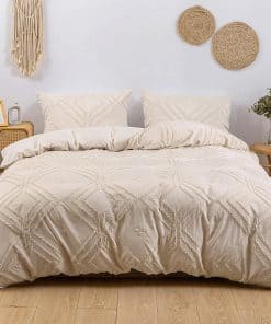 Juego de Funda de Edredón Rvciby Beige Boho Tamaño Queen, 3