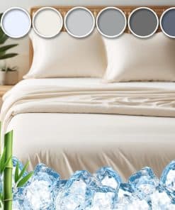 Juego de sábanas de bambú de viscosa para -Crema