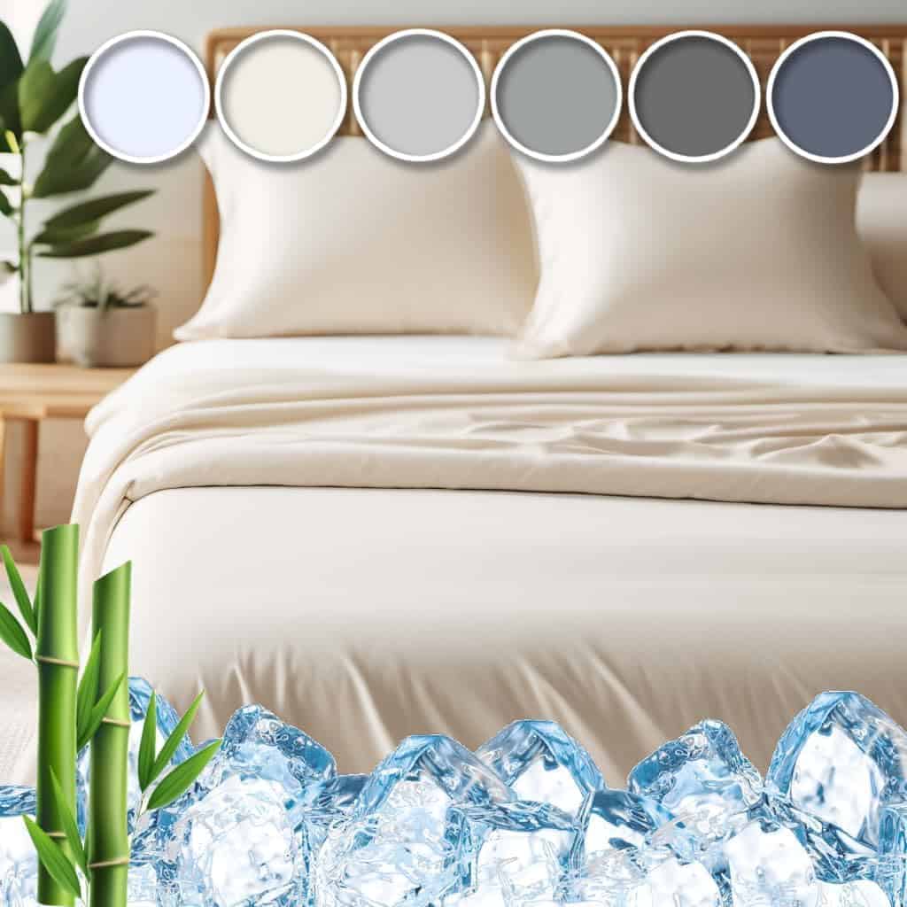 Juego de sábanas de bambú de viscosa para -Crema