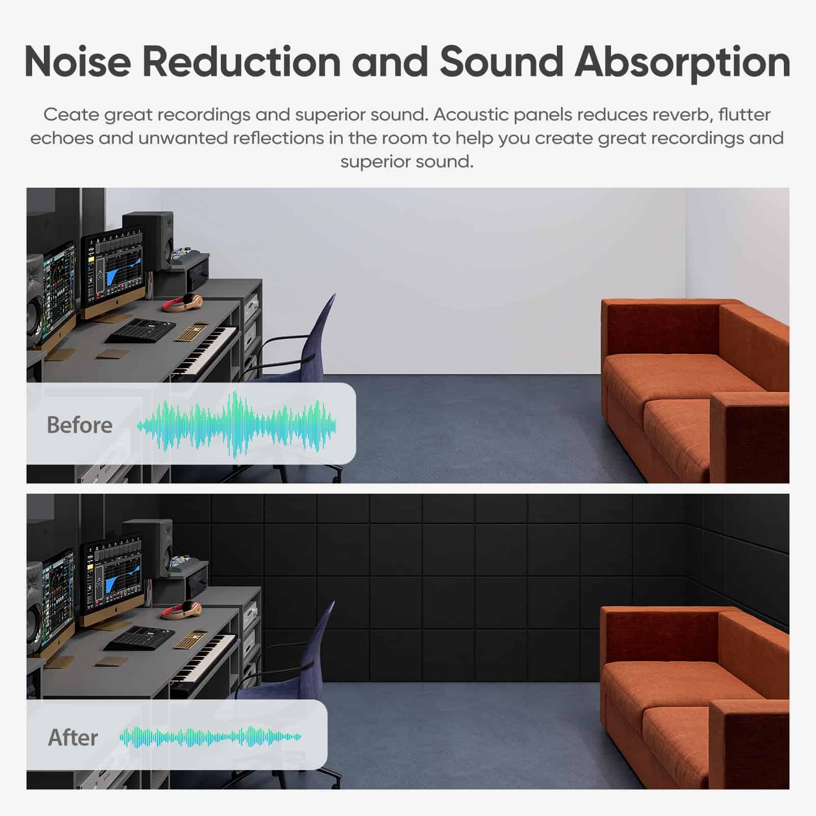 Paquete de 8 Paneles Acústicos -Negro - Imagen 4