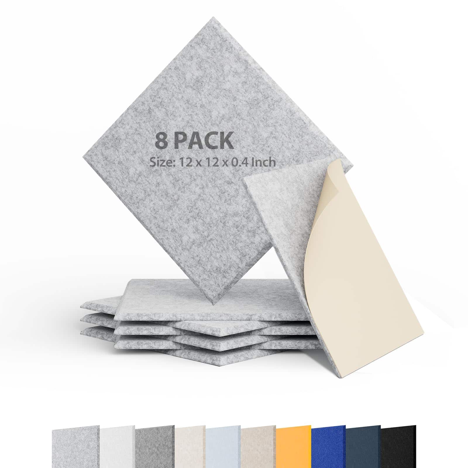 Paquete de 8 Paneles Acústicos Berlai -Gris Plateado